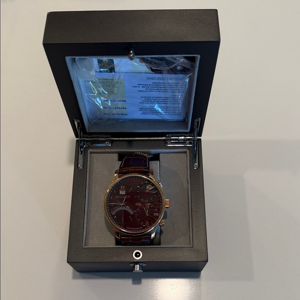 Millage Gold and Brown Chronograph Watch